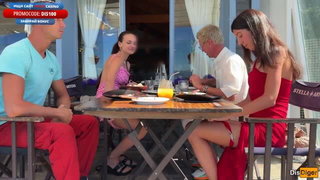 Katty West outdoor swingers table erotic porn