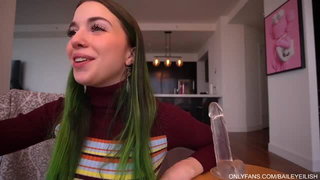 BaileyEilish rides clear dildo nude porn video