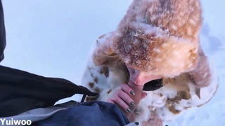 Yuiwoo outdoor snowy cum swallow nude sex video